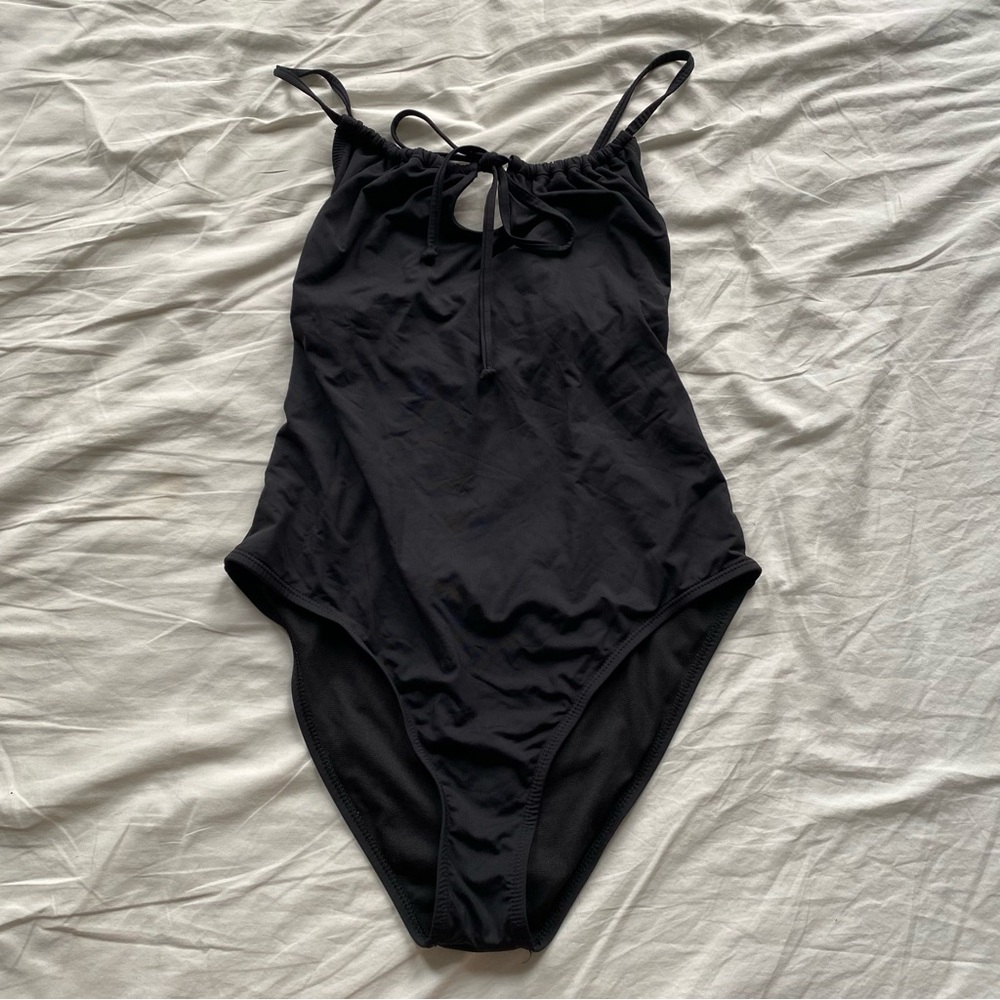 Ardene Black Tie-Front One-Piece Swim